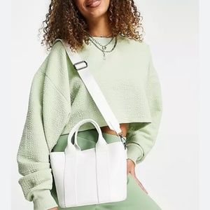 Asos Claudia Canova White Mini Structured Tote Crossbody